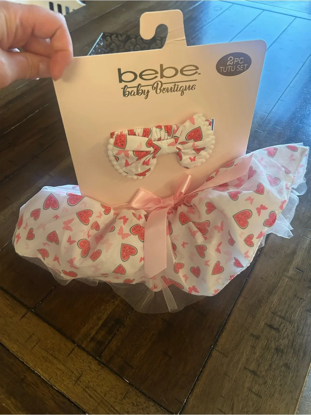Bebe Baby Boutique 2 PC Tutu Set Pink Watermelon Butterfly NWT